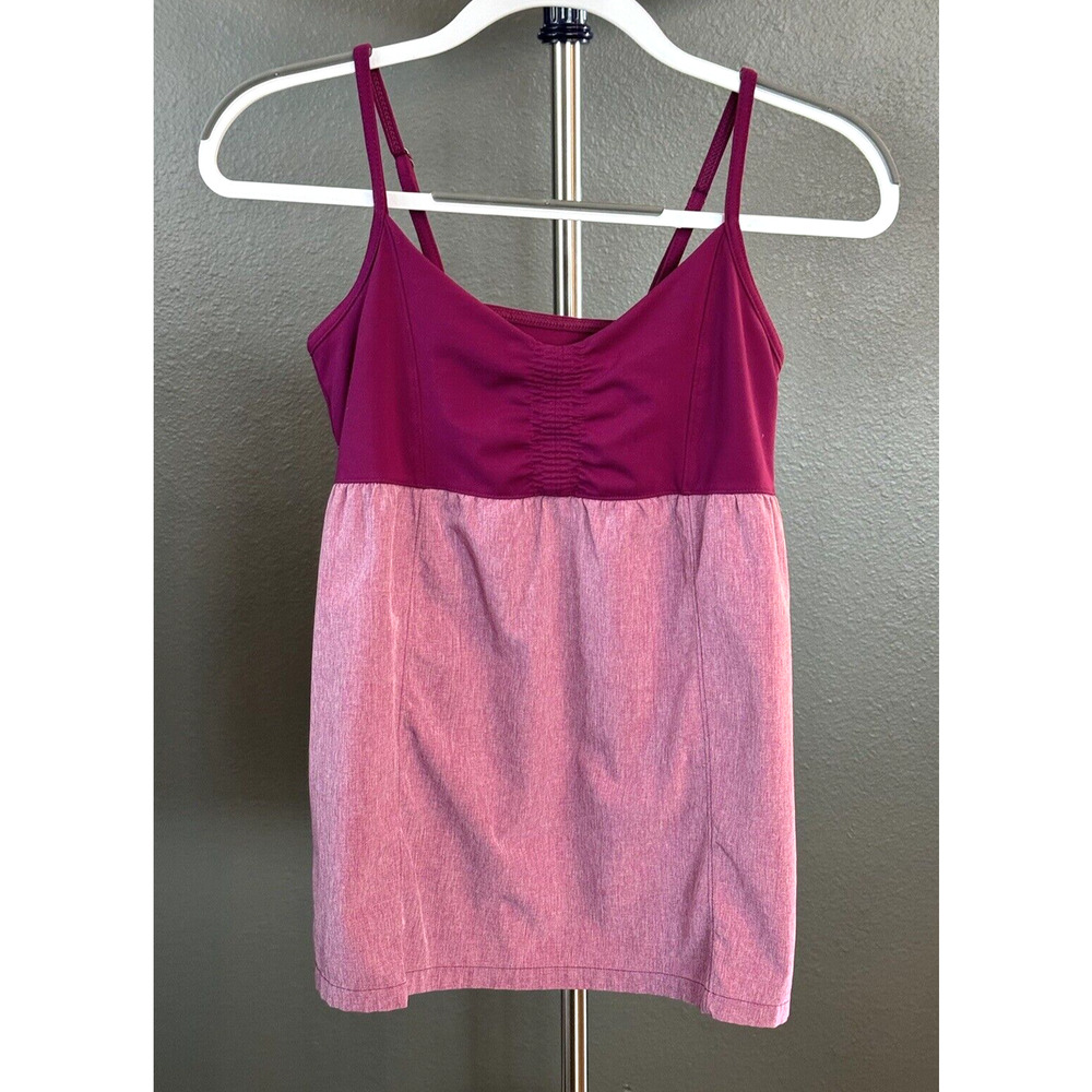 ATHLETA Womens Small Bestie Pink Tank Top Bra Sleeveless Shelf Bra